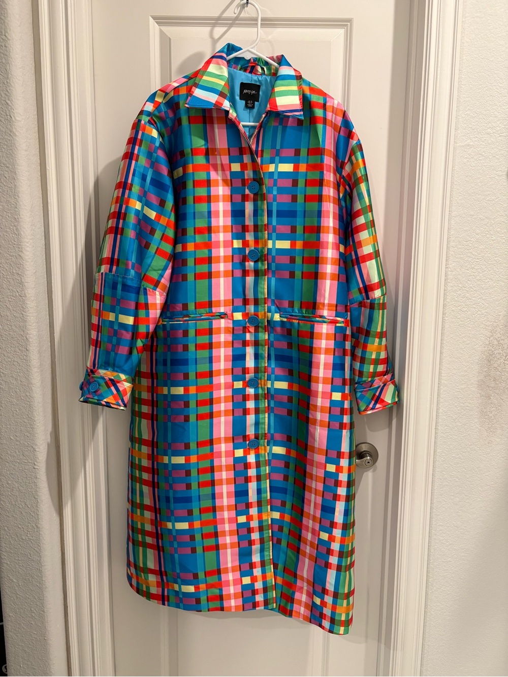 Nasty Gal Multicolor Plaid Trench Coat